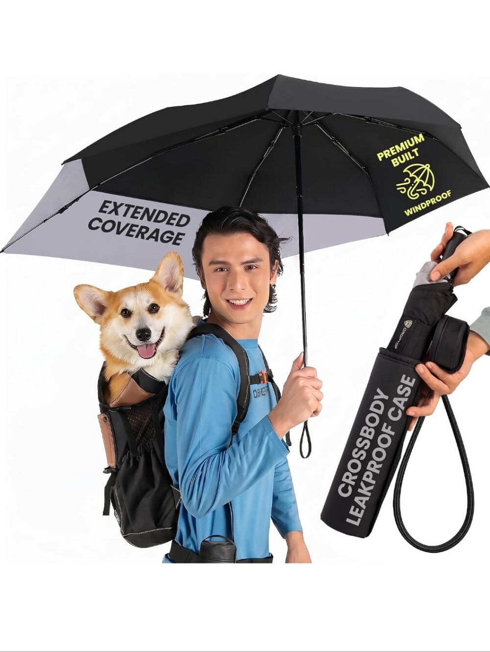 Compact Umbrella Travel Size with CASE & STRAP